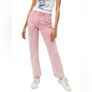 BDG Pink Straight-Leg High-Rise Jeans
